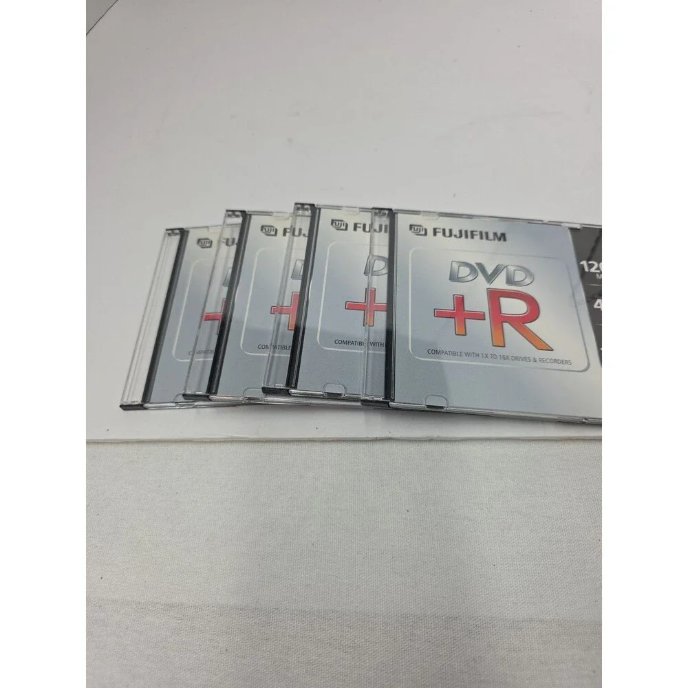 Fujifilm DVD+R Lot Of 4 120m Blank Storage Media 4.7GB Disc Data Video CD Music